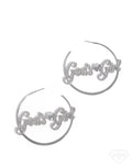 Shine With A Purpose White Hoop Earring