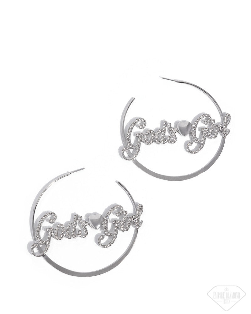 Shine With A Purpose White Hoop Earring